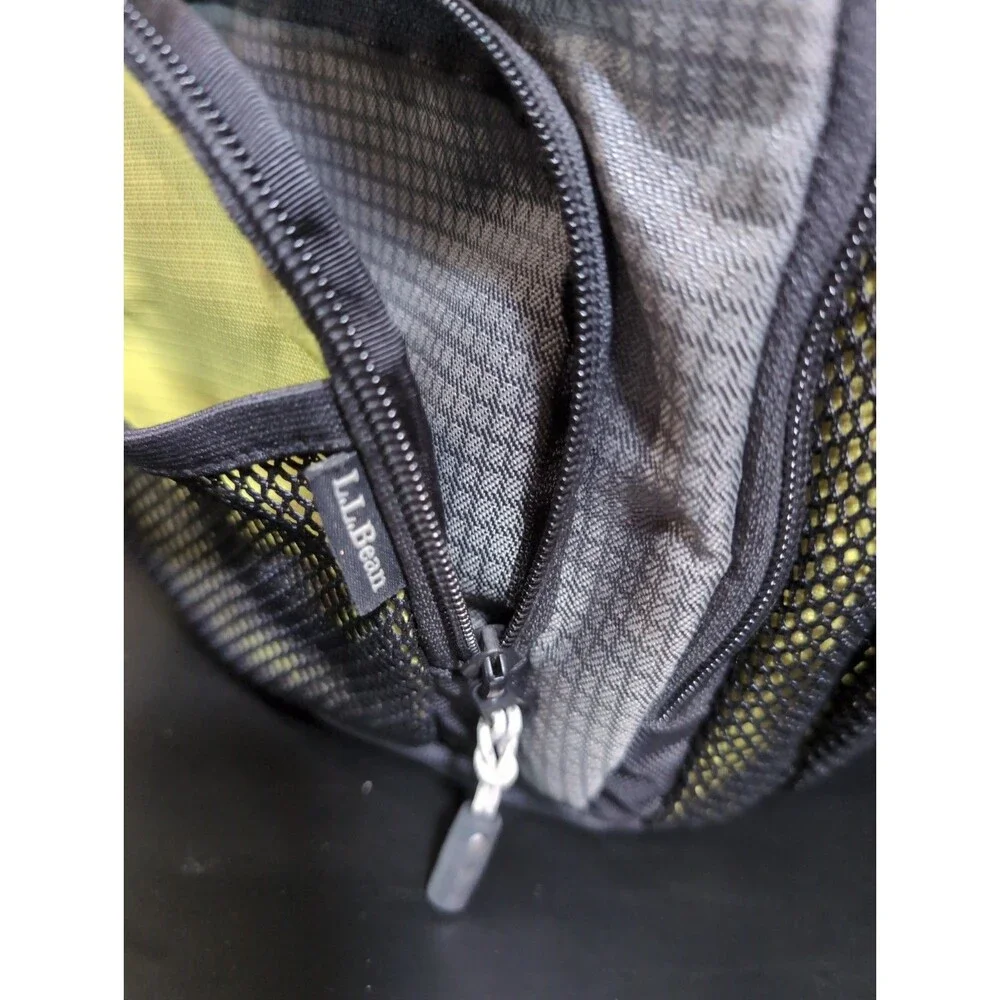 LL BEAN SLING BAG BACKPACK YELLOW/BLACK NYLON OVER THE SHOULDER BACK TO SCHOOL